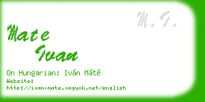 mate ivan business card